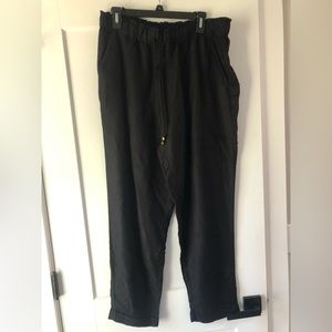 Loft Size 10 Black Pants with Paperbag Waist